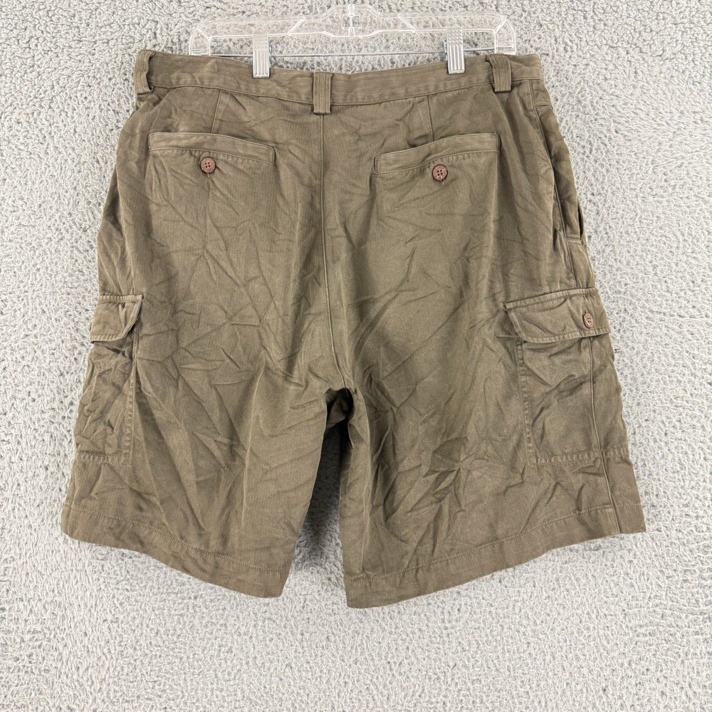 Tommy Bahama Herringbone Cargo Shorts Mens 35 Brown‎ Pleated Utility Outdoor - Picture 9 of 13